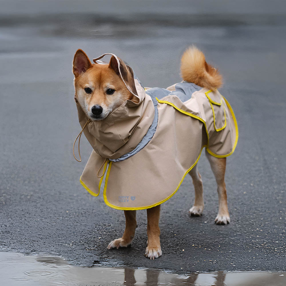 Impermeable reflectante ajustable con perros de bolsillo para perros que coinciden con la estadía del impermeable