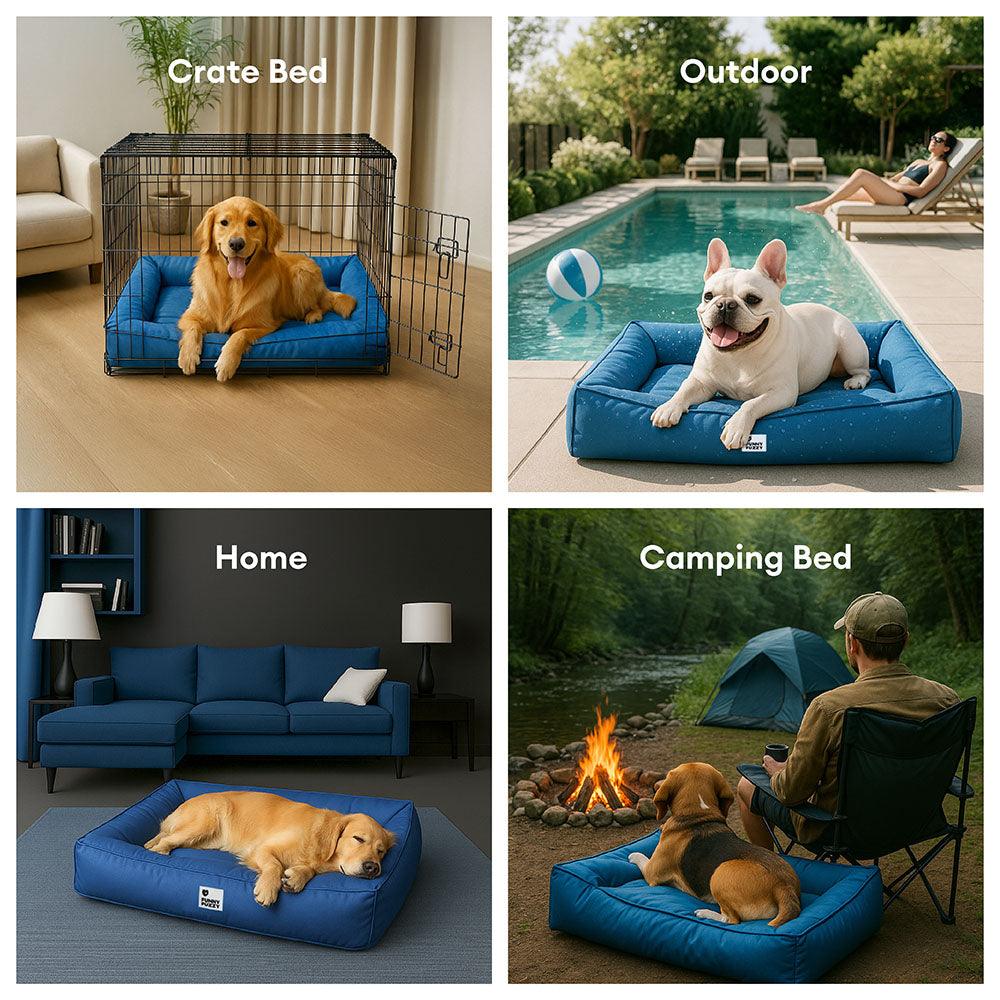 Vollständig orthopädisches, rundumstützendes, wasserdichtes Hundebett für große Hunde