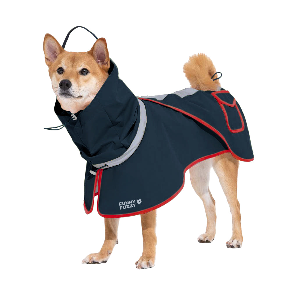 Impermeable reflectante ajustable con perros de bolsillo para perros que coinciden con la estadía del impermeable