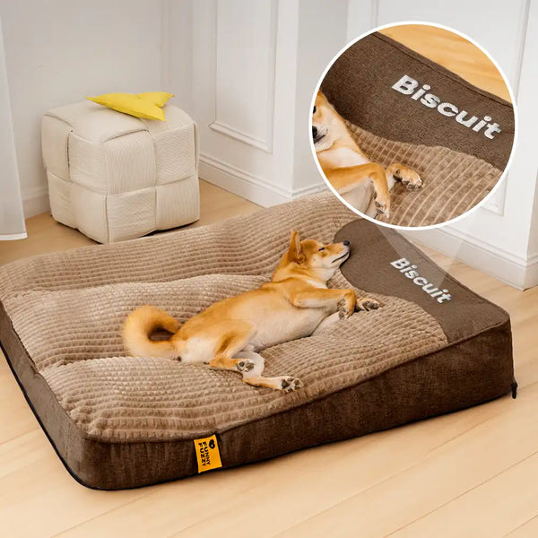 Cama de almofada para cachorro com proteção para coluna grande e espessa e resistente a arranhões personalizada