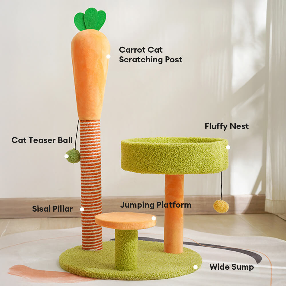 Carrot Sisal Scratch-Resistant Double-Layer Platform Small Cat Tree