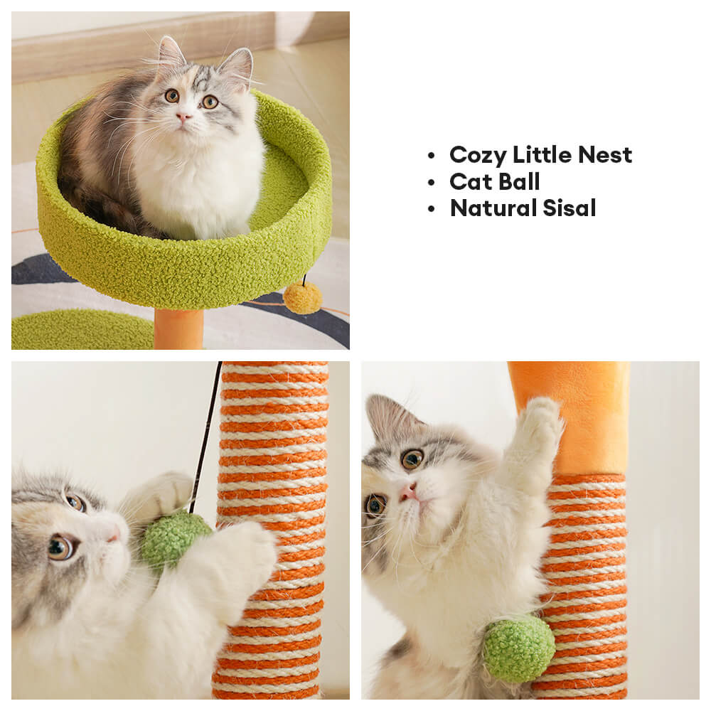 Carrot Sisal Scratch-Resistant Double-Layer Platform Small Cat Tree
