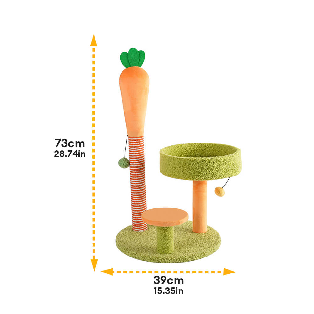 Carrot Sisal Scratch-Resistant Double-Layer Platform Small Cat Tree