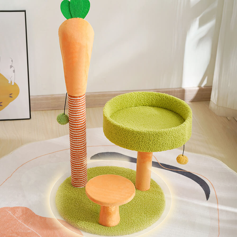 Carrot Sisal Scratch-Resistant Double-Layer Platform Small Cat Tree