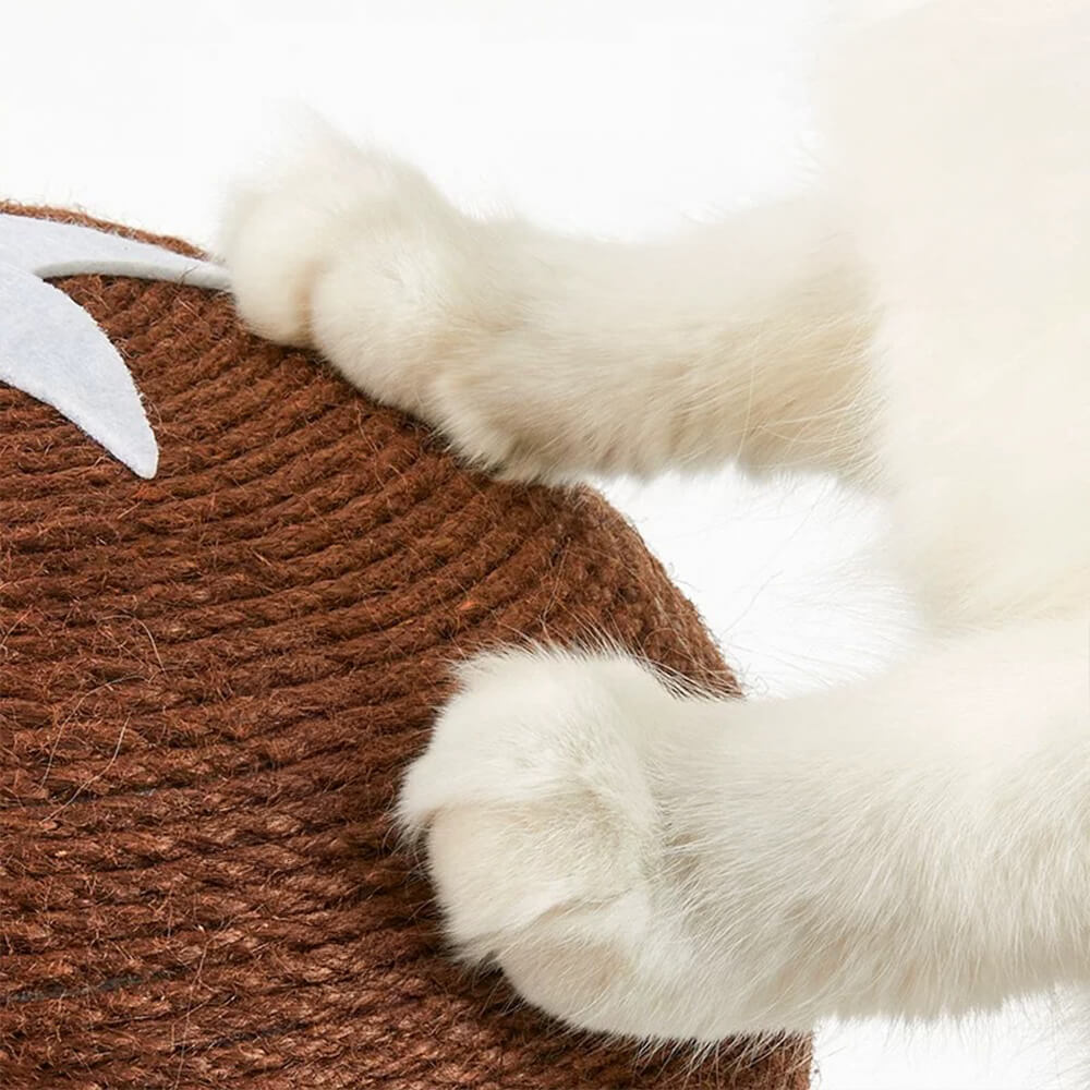 Handcrafted Mushroom-Shaped Natural Sisal Scratching Post for Large Cats