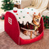 Festive Snow House Orthopedic Dog Bed - Christmas Warmth
