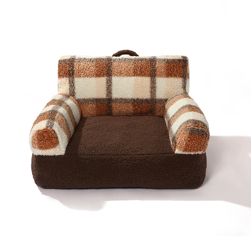 Waschbares, gemütliches, unterstützendes und beruhigendes Sofabett für Hunde und Katzen im Vintage-Stil