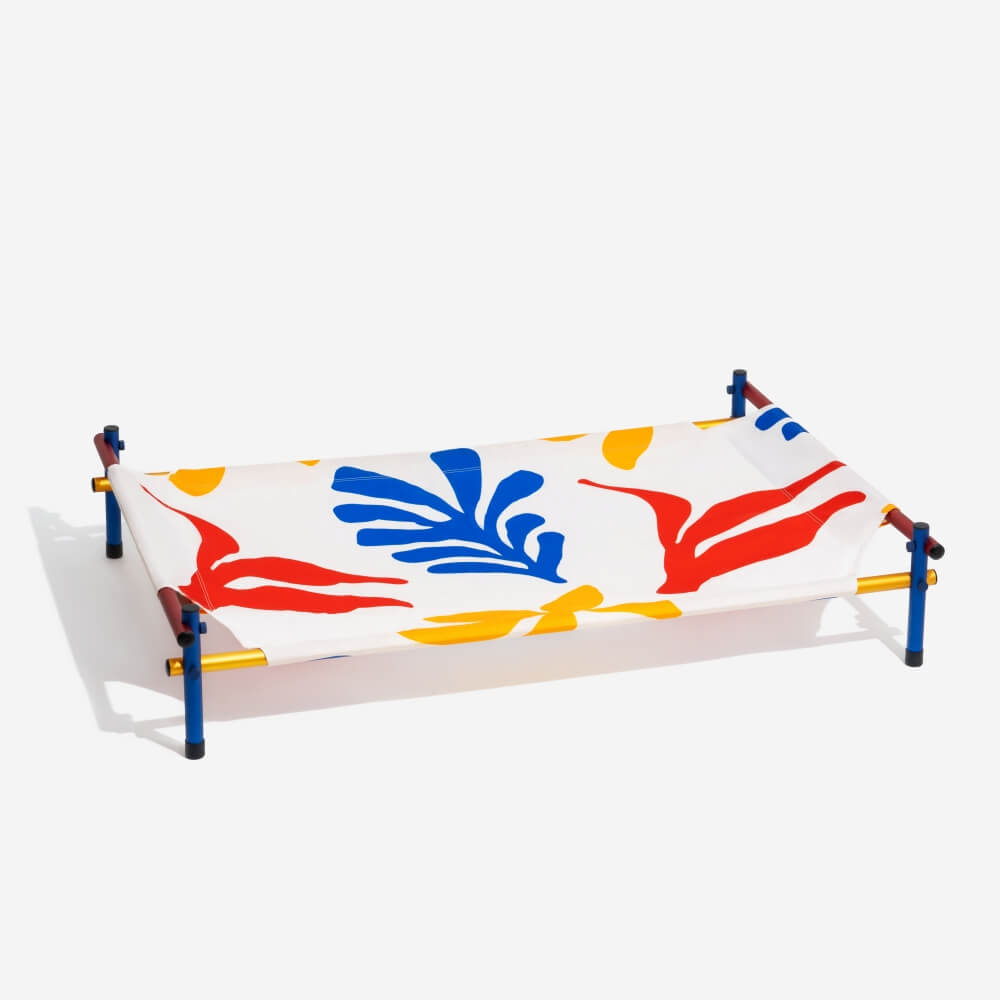 Lit pour chien surélevé en aluminium de style imprimé d'été vibrant - Summer Paradise