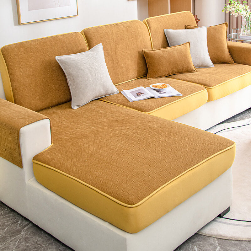 Cubierta de sofá de espiga universal de protección de muebles chenille de chenille