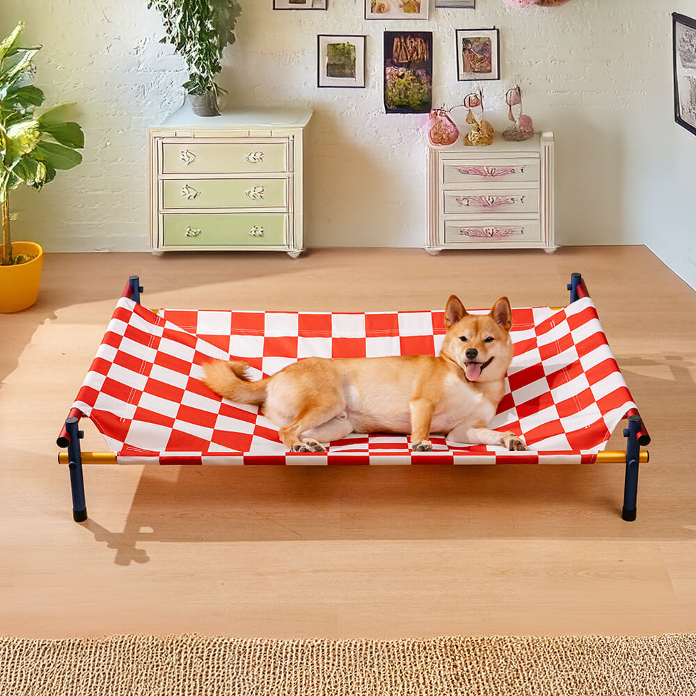Lit pour chien surélevé en aluminium de style imprimé d'été vibrant - Summer Paradise