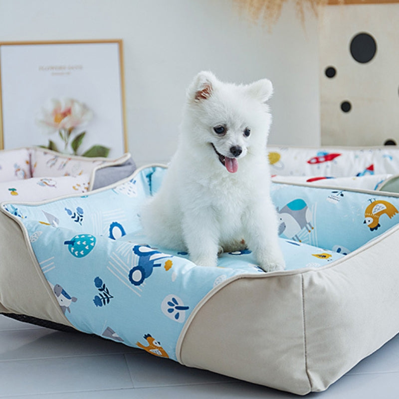 Cartoon Bold de cuello suave Cama para perros