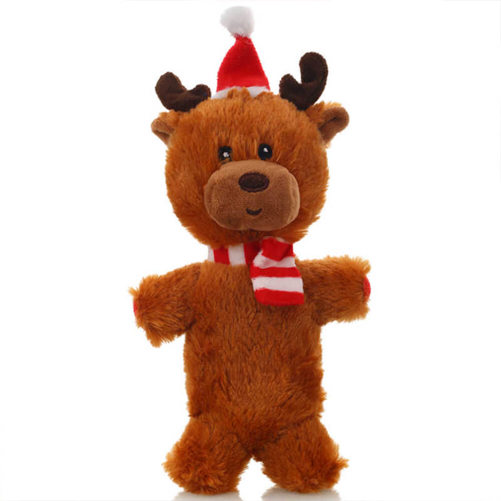 Poupée de noël père noël, jouet interactif en peluche pour chien, couineur Durable