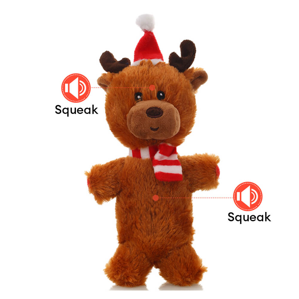 Poupée de noël père noël, jouet interactif en peluche pour chien, couineur Durable
