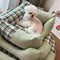 Gingham Leisure extraíbles de refugio engrosado en cama de perro y gato