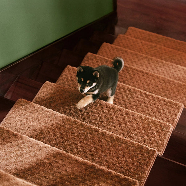Soft Plush Indoor Stair Protectors Pet Friendly Tape Free Carpet Stair Treads