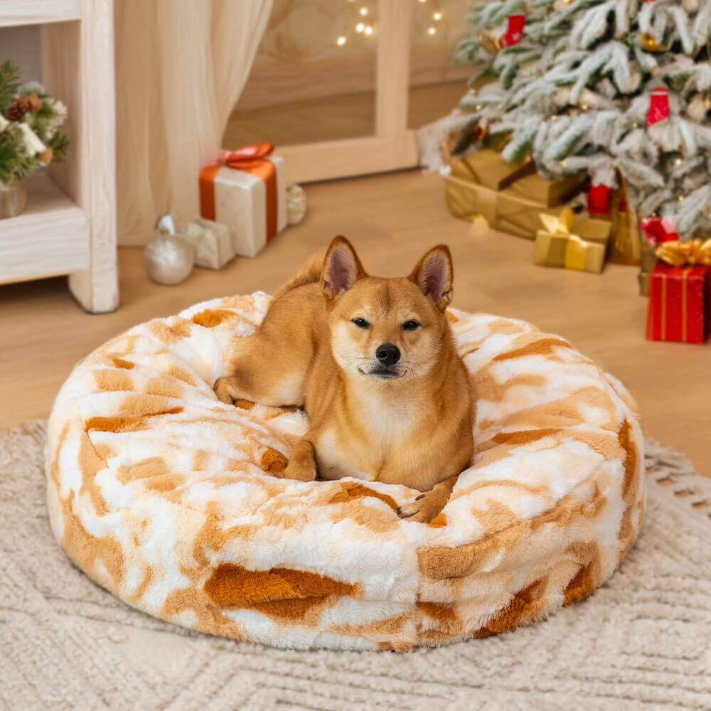 Cloudy Fluffy Calming Donuts Runde Hundebetten