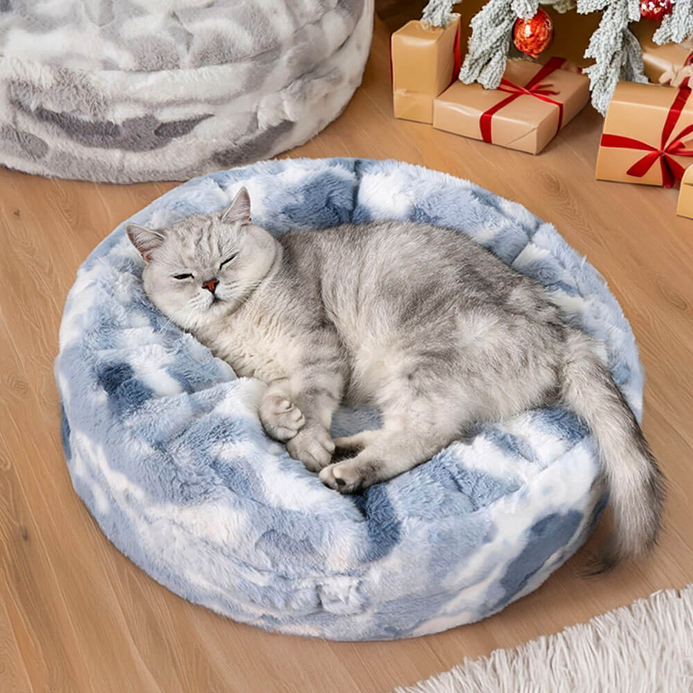 Cloudy Fluffy Calming Donuts Runde Hundebetten