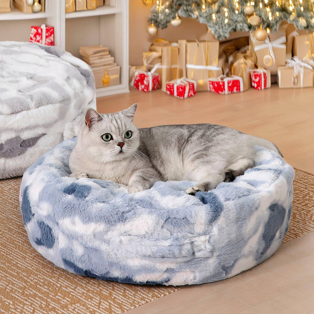 Cloudy Fluffy Calming Donuts Runde Hundebetten
