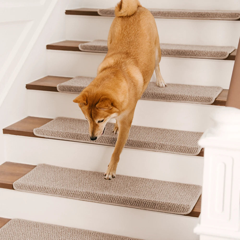 Anti-scratch Faux Sisal Stair Protectors Tape Free Washable Carpet Stair Treads