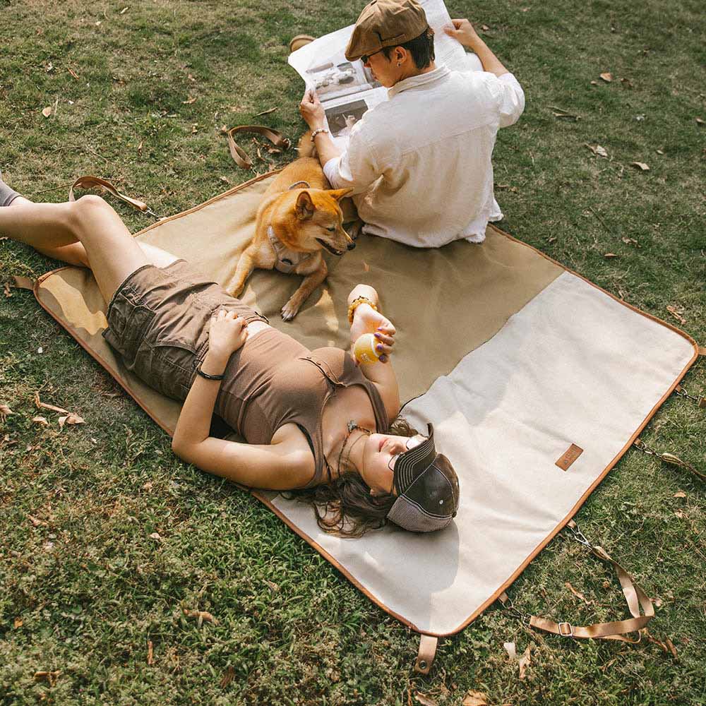 Classic Retro - Camping impermeable y tapa del asiento trasero de doble uso del automóvil