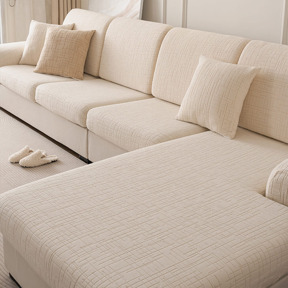 Jacquard Plush Desmanecible Sweat-Absorbente de sudor transpirable Cubierta de sofá mágica de cobertura completa