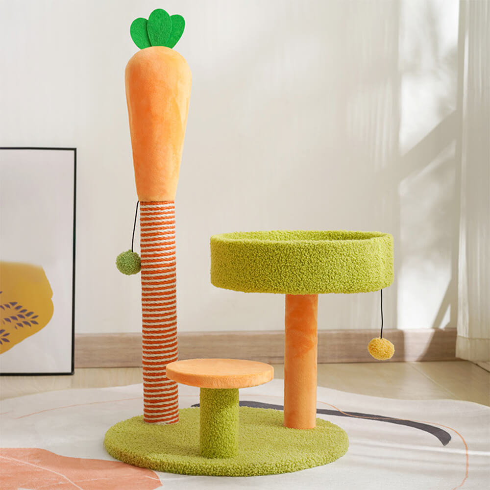 Carrot Sisal Scratch-Resistant Double-Layer Platform Small Cat Tree