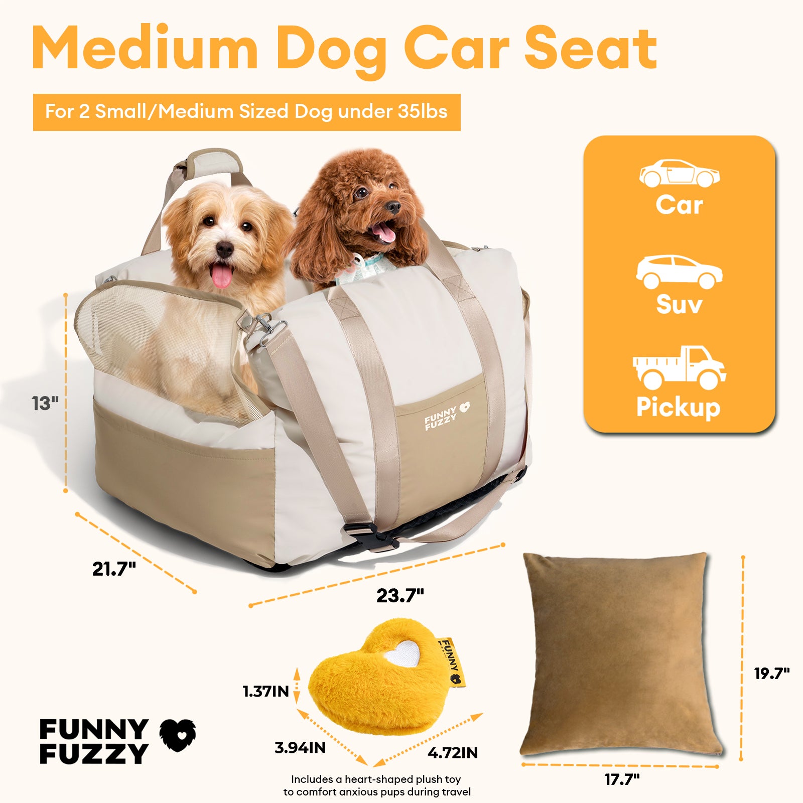 Asiento de asiento de autos de refuerzo para perros transpirable por el agua: Pup Rover
