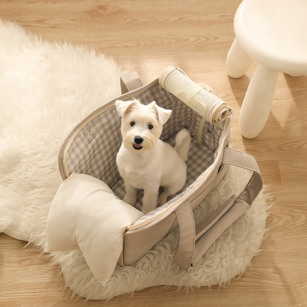 Bolso elegante para perros y gatos de viaje a cuadros a cuadros