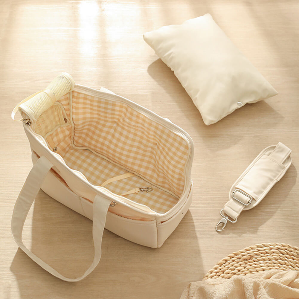 Bolso elegante para perros y gatos de viaje a cuadros a cuadros
