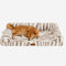 Cama de perro ortopédico rayado de rayas esponjosas - Luxe Comfort