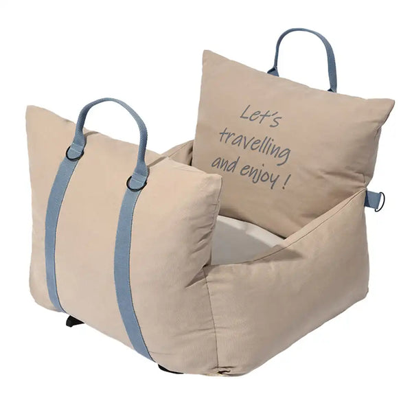 Cozy Ruffled Soft Washable Pet Travel Dog Car Seat Bed