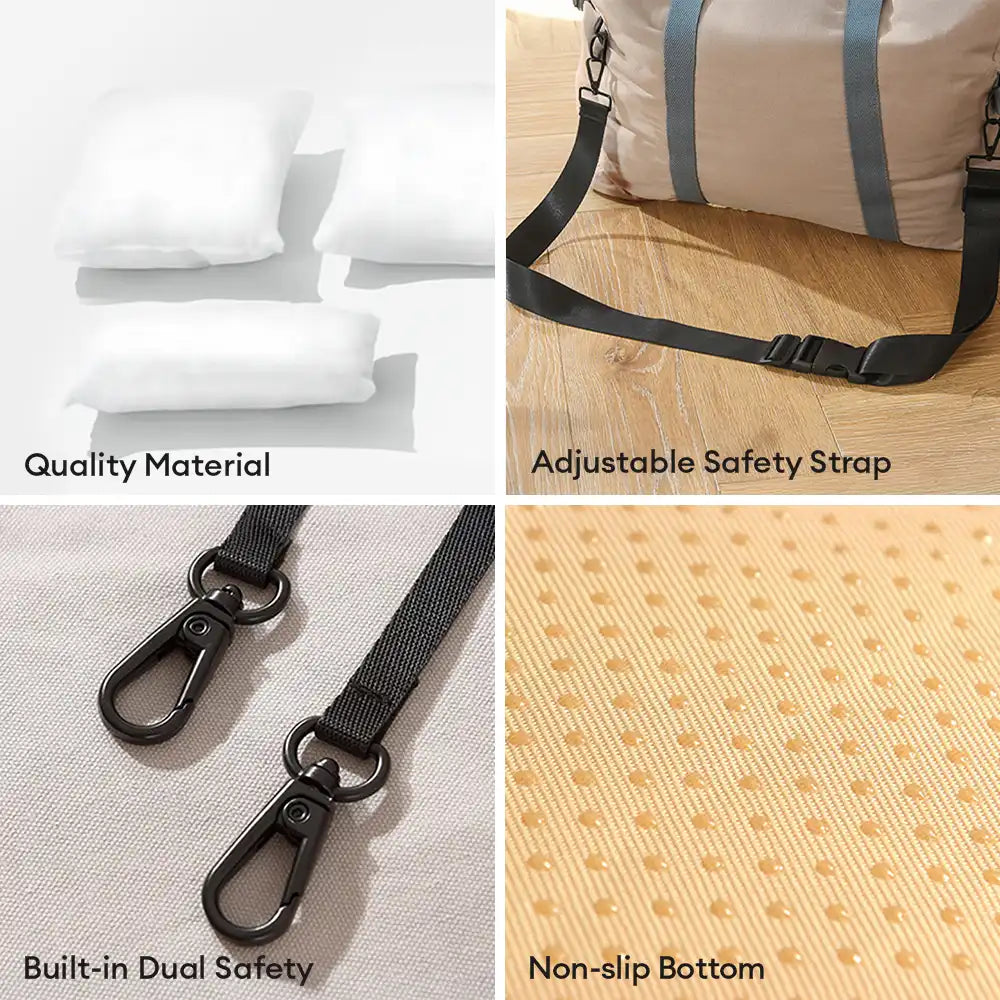 Cozy Ruffled Soft Washable Pet Travel Dog Car Seat Bed