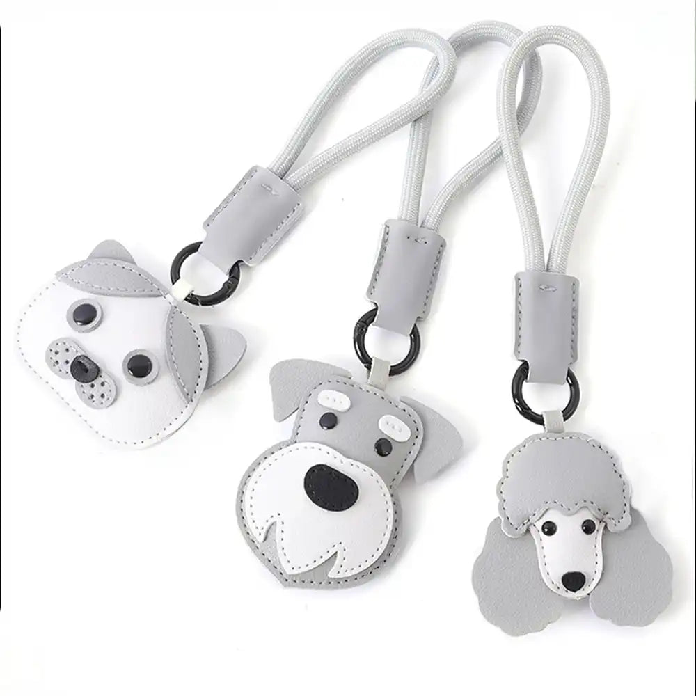 Cute Faux Leather Dog Keychain Strap – Fun Gift for Dog Lovers & Pet Parents