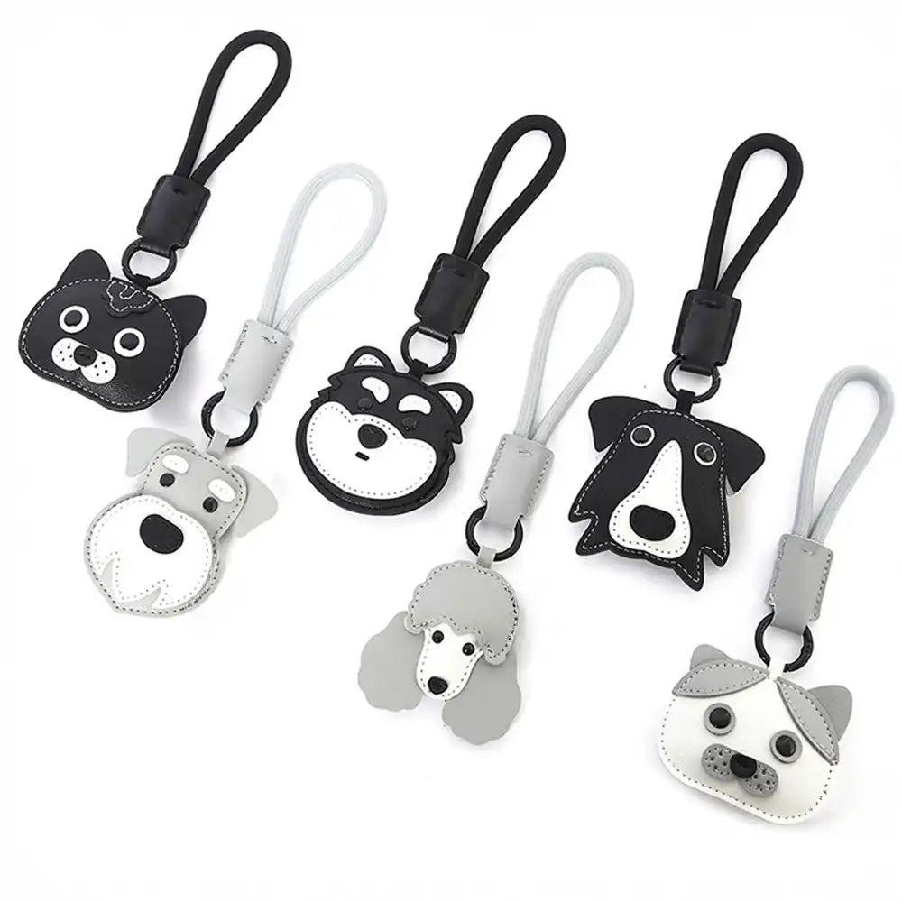 Cute Faux Leather Dog Keychain Strap – Fun Gift for Dog Lovers & Pet Parents