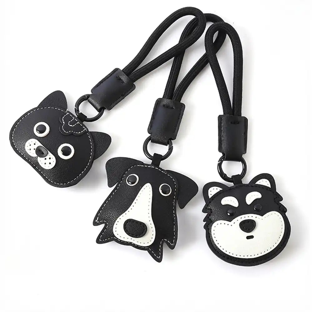 Cute Faux Leather Dog Keychain Strap – Fun Gift for Dog Lovers & Pet Parents