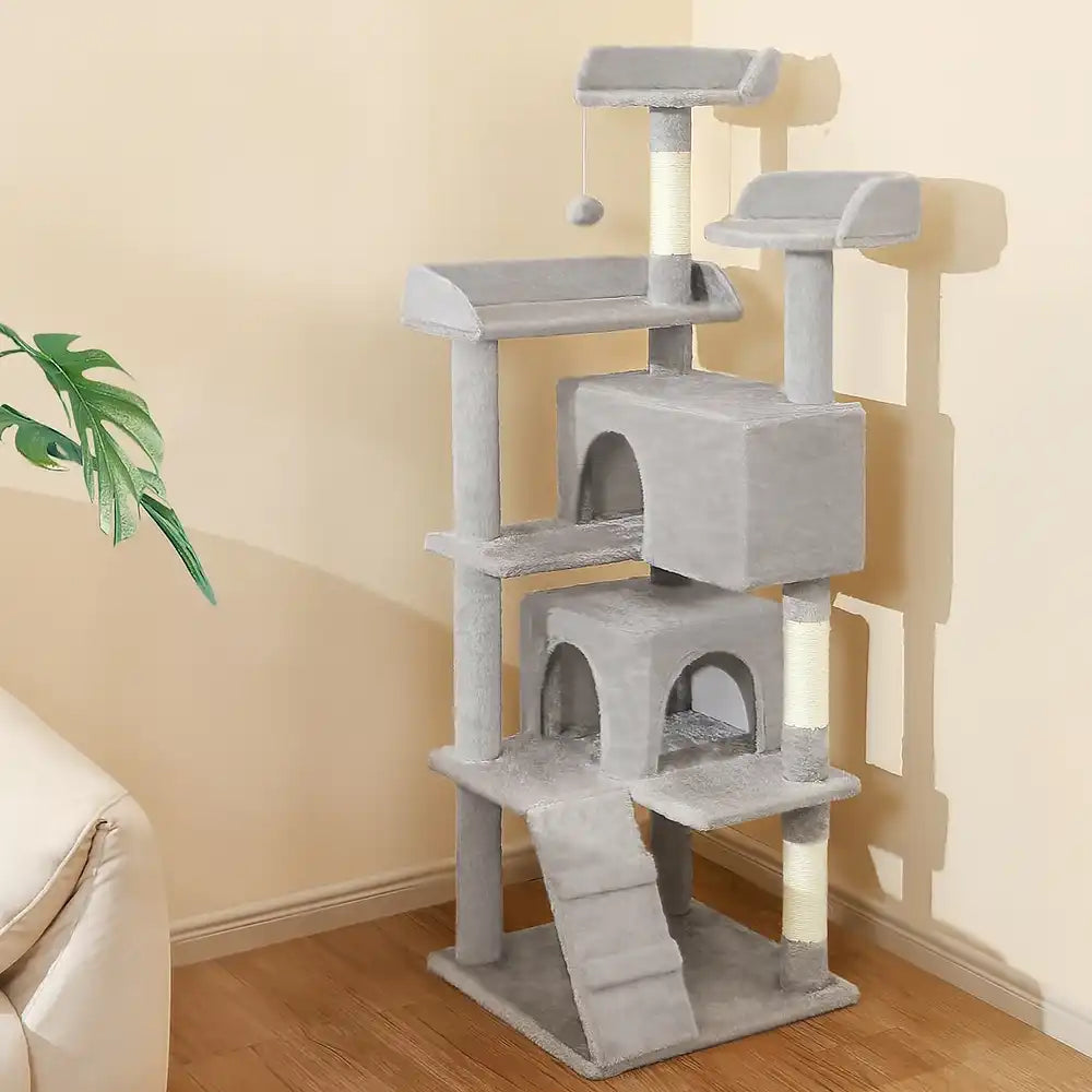 Sturdy Plush Multi-Level Cat Tree Tower with Cozy Condos & Scratching Posts