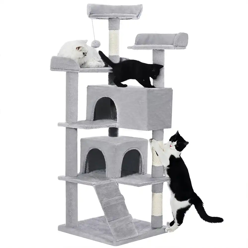 Sturdy Plush Multi-Level Cat Tree Tower with Cozy Condos & Scratching Posts
