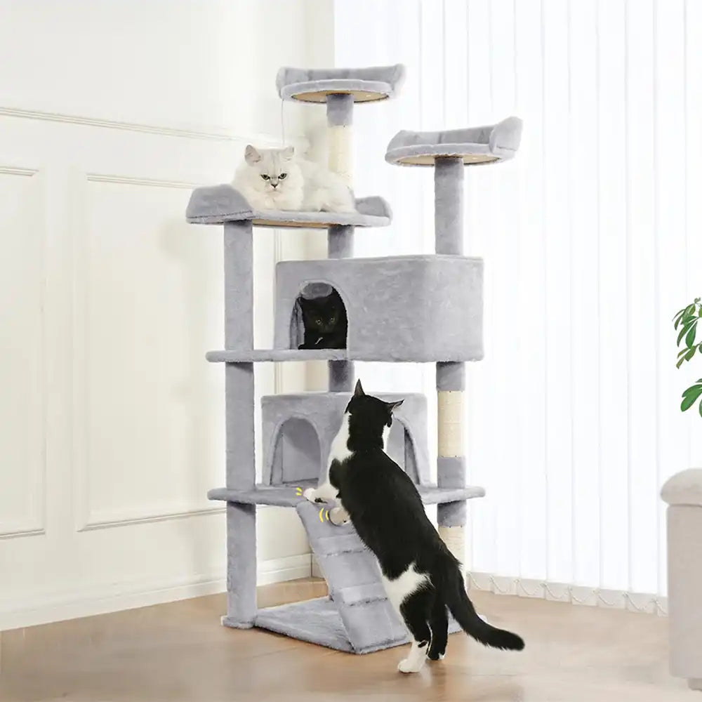 Sturdy Plush Multi-Level Cat Tree Tower with Cozy Condos & Scratching Posts