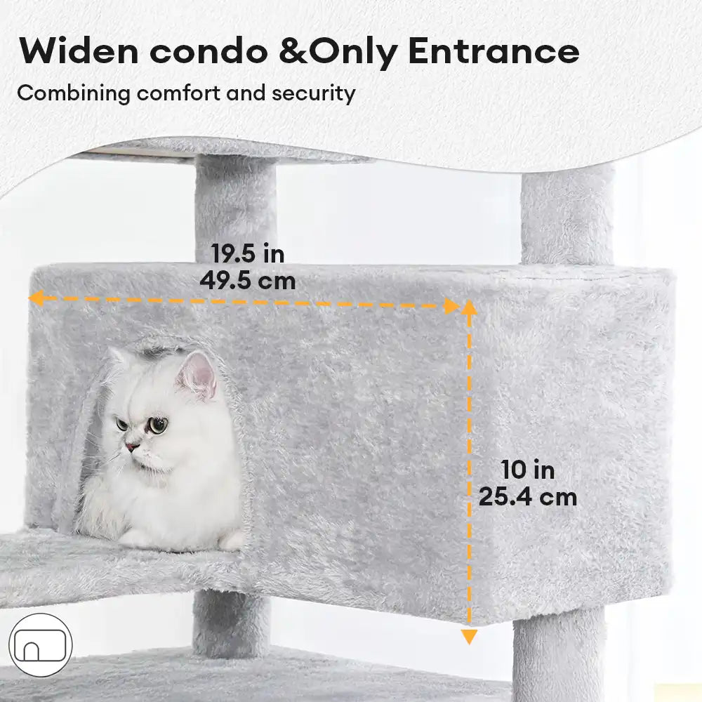 Sturdy Plush Multi-Level Cat Tree Tower with Cozy Condos & Scratching Posts
