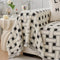 Stylish Checkered Fringed Tassel Chenille Sofa Protector Throw Couch Cover