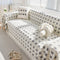 Stylish Checkered Fringed Tassel Chenille Sofa Protector Throw Couch Cover