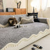 Chic Chenille Bouclé Non-Slip Couch Cover with Wavy Tassel Trim