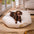 Trendy Striped Pattern Polygonal  Calming Bean Bag Dog Bed