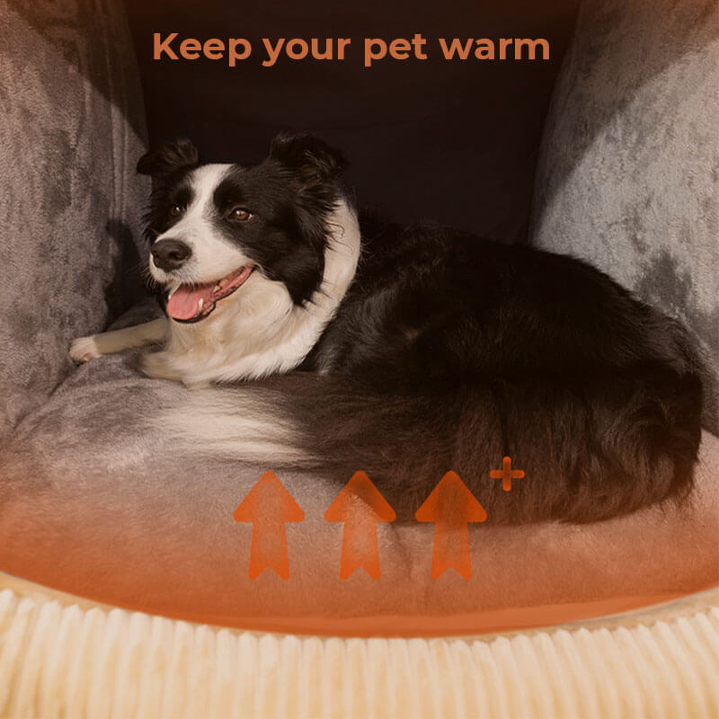Cama de carpa de perros grande y desmenuzada de franela caliente