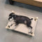 Cama para perros elevado de lino y madera