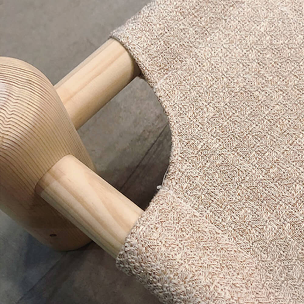 Cama para perros elevado de lino y madera