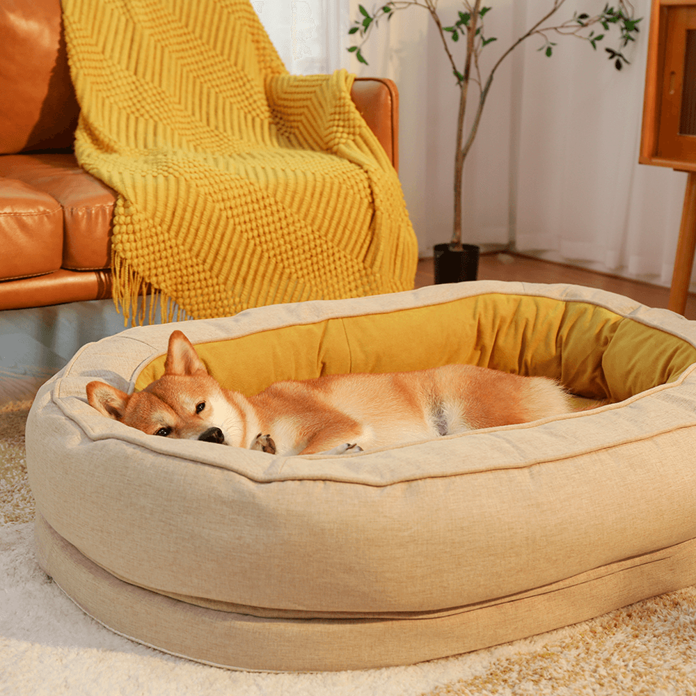 Cama de perro ortopédico de donut esponjoso